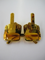 Gold Middle Finger Novelty Glasses